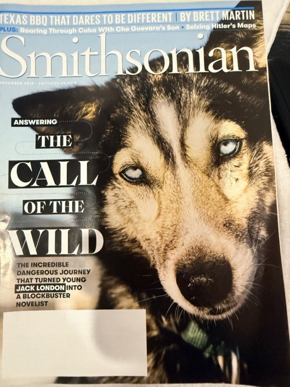 Smithsonian Magazine November 2019 Call Of The Wild Issue Jack London Feature